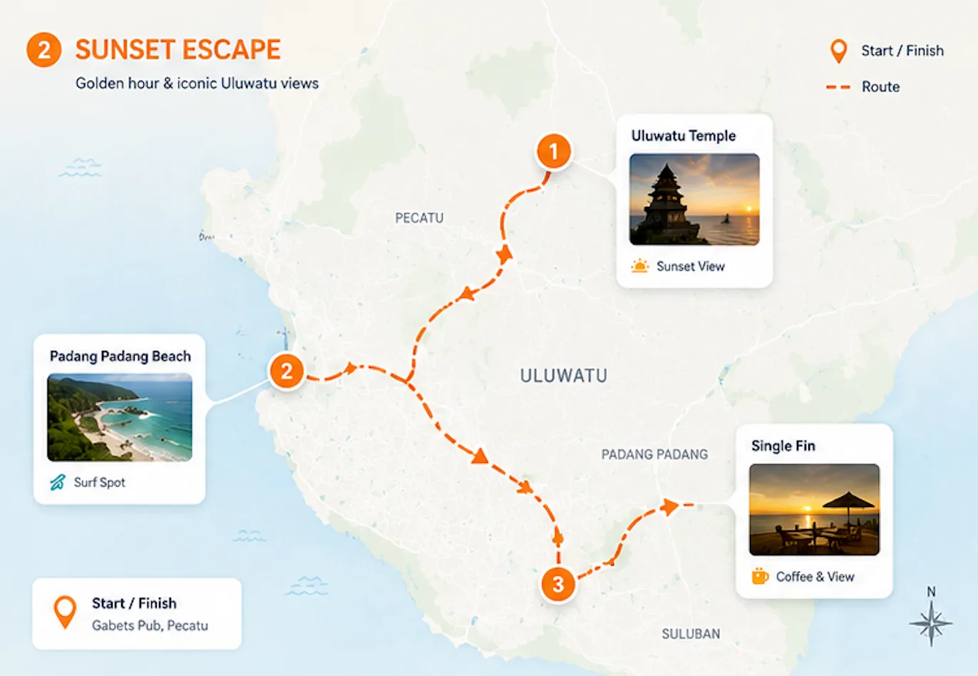 Sunset Escape route around the Bukit Peninsula, Bali